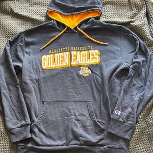 Champion Navy and Gold Marquette University Hoodie